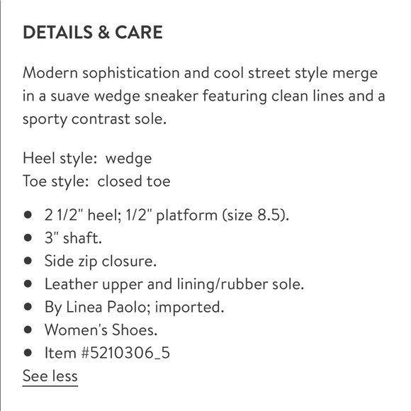 Linea Paolo Felicia Wedge Sneaker Size 10.5 - Picture 9 of 9
